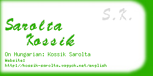 sarolta kossik business card